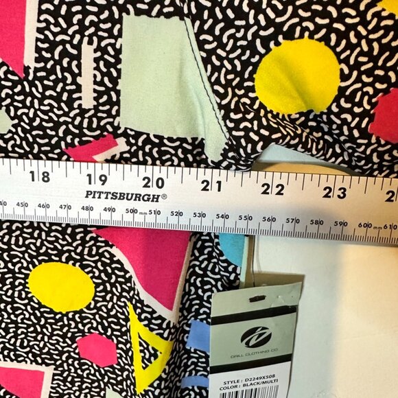 Saved By The Bell Look Button Shirt SzL Retro 80s Geometric All Over Print - Picture 9 of 12